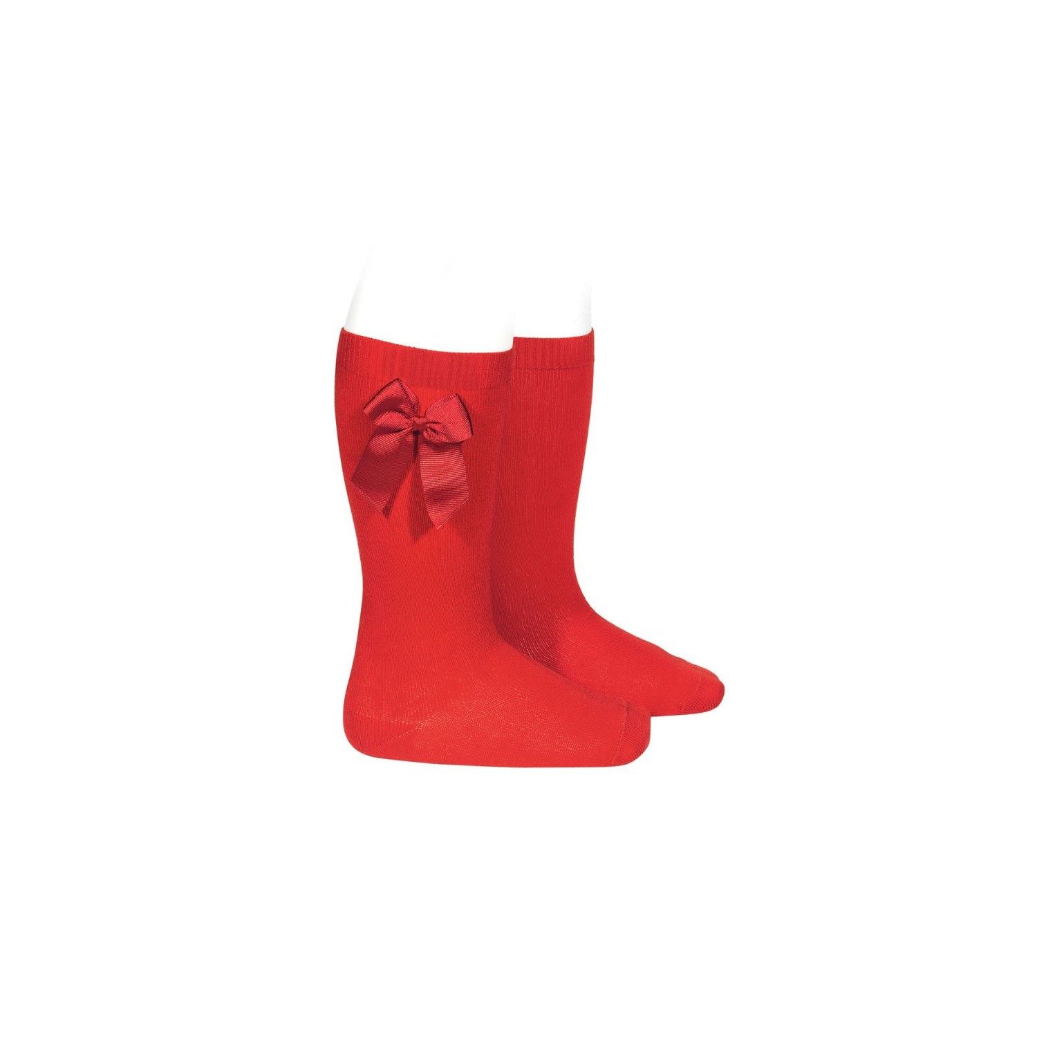 CONDOR - Chaussette avec noeud en coton rouge