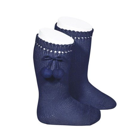 CONDOR - Knie-hohe socken mit pompoms