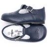 Boni César - Leather Buckle First Walking Shoes - navy blue