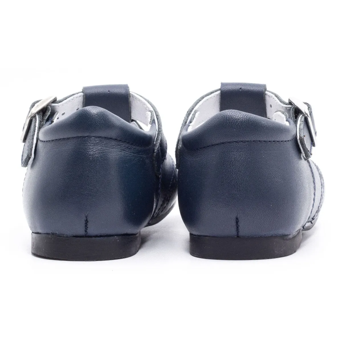 Boni César - Leather Buckle First Walking Shoes - navy blue