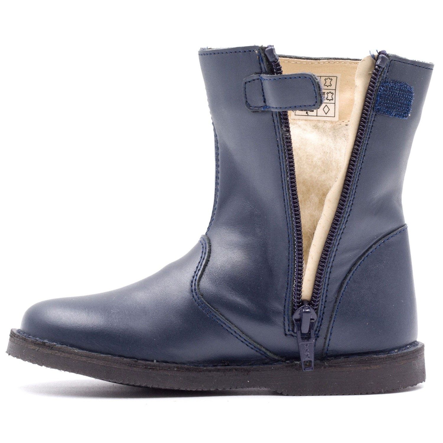 Boni Clovis - boots fourrées cuir bleu marine