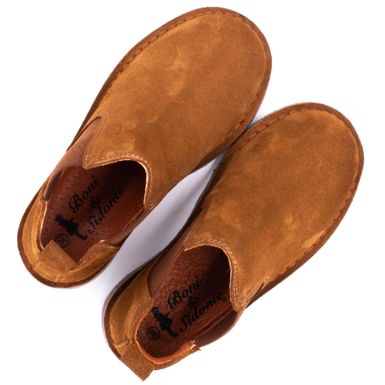 Boni Benoit - boots enfant en daim camel