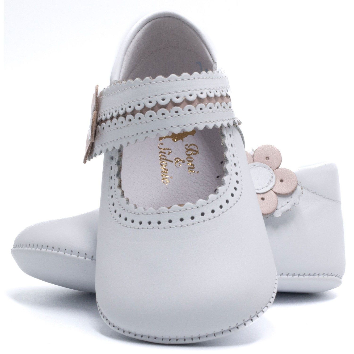 Babyslofjes - Boni Charlotte - Zachte lederen baby meisje slippers - 