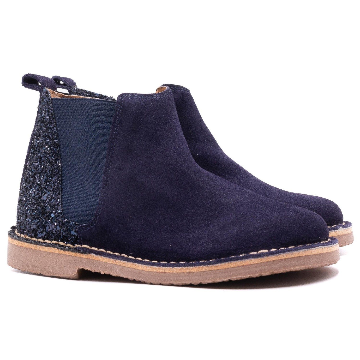 Boni Jade - Bottines Chelsea fille paillette bleu